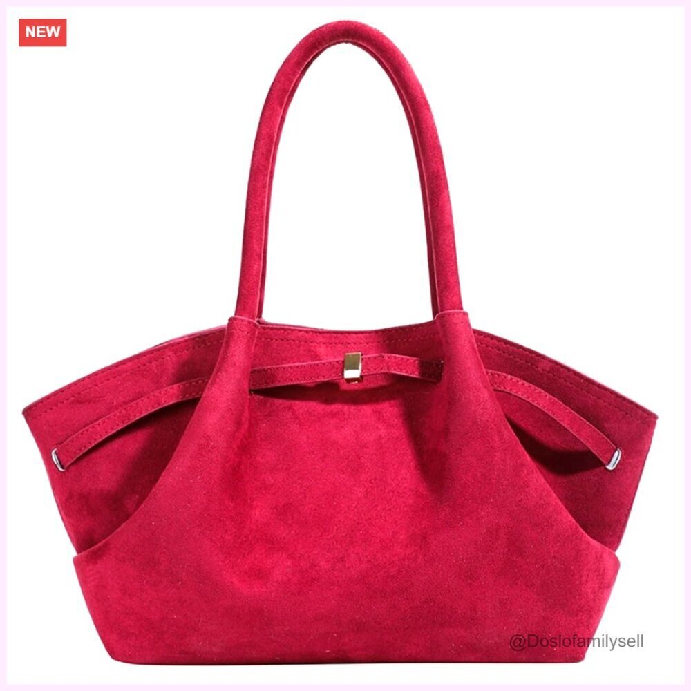 Faux Suede Tote Bag Vintage Chic Hobo Shoulder Purse Crossbody Handbag